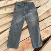 1990's Repaired Faded Black Dickies Carpenter Pants 35" Waist