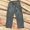 1990's Repaired Faded Black Dickies Carpenter Pants 35" Waist