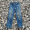 1970's Distressed Slim Straight Zipper Fly Denim Jeans 31" x 28"