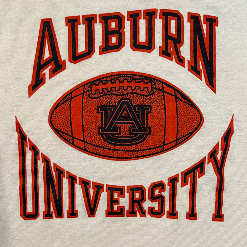 1970's Auburn University V-Neck Striped Sleeve Ringer T-Shirt Medium