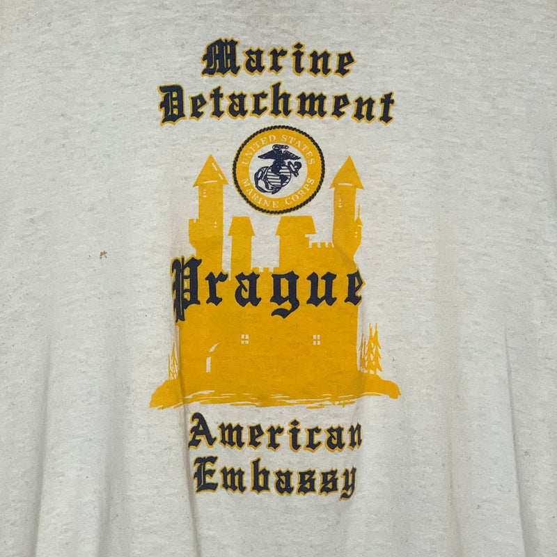 1970’s Prague Marine Detachment American Embassy Ringer T-Shirt Large