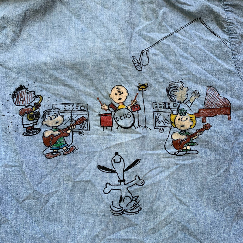 1950's USN Chambray Shirt with 1960's era Peanuts Comic Drawing