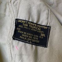 1950's Khaki Tropical US Navy Jacket with 60's-70's Novelty Patches