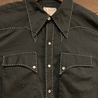 1970’s Black Rockmount Ranch Wear Western Shirt XL