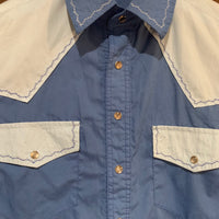 1980’s Light and Dark Blue Western Shirt L/XL