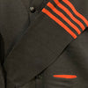 1940's/1950’s Varsity-Style Black and Orange Wool Cardigan Sweater