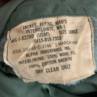 Late 1960's MA-1 Flight Jacket Size Large