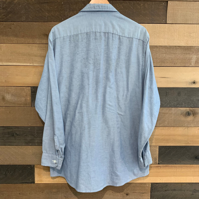 1970’s/1980’s Paper Thin Roebuck Chambray Shirt XL