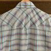 1970's Ely Plains Rider Plaid Short Sleeve Pearl Snap Western Shirt M/L