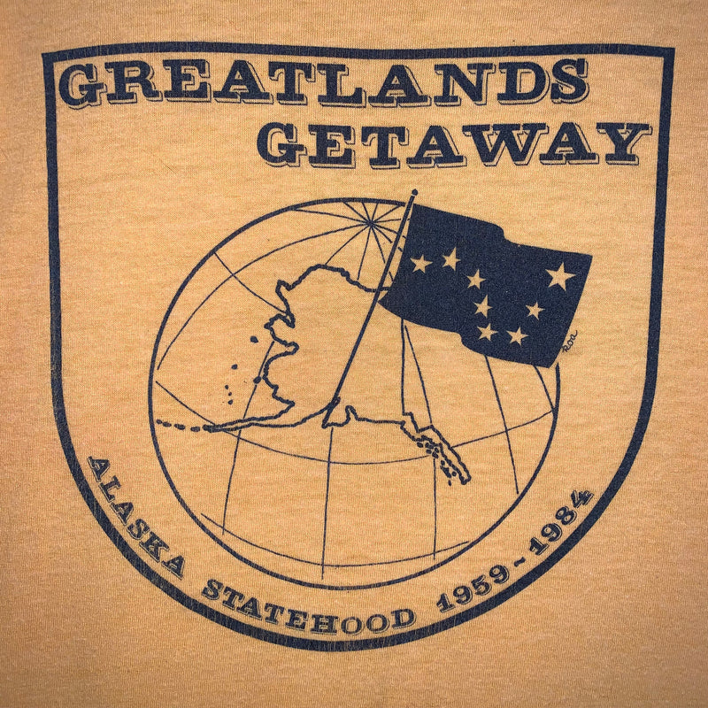 1980's Greatlands Getaway Alaska Statehood Yellow T-Shirt