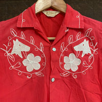 1950’s-1960’s Kid Sized Embroidered Cowboy Western Shirt