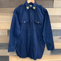 Late 1940’s Post WWII Sweet Orr American Legion Blue Work Shirt S/M