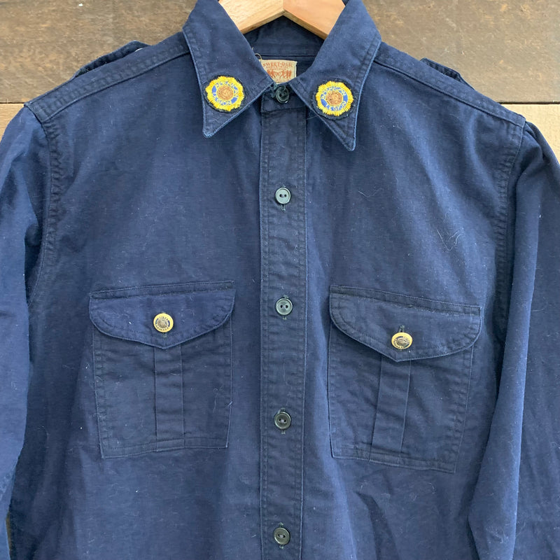 Late 1940’s Post WWII Sweet Orr American Legion Blue Work Shirt S/M