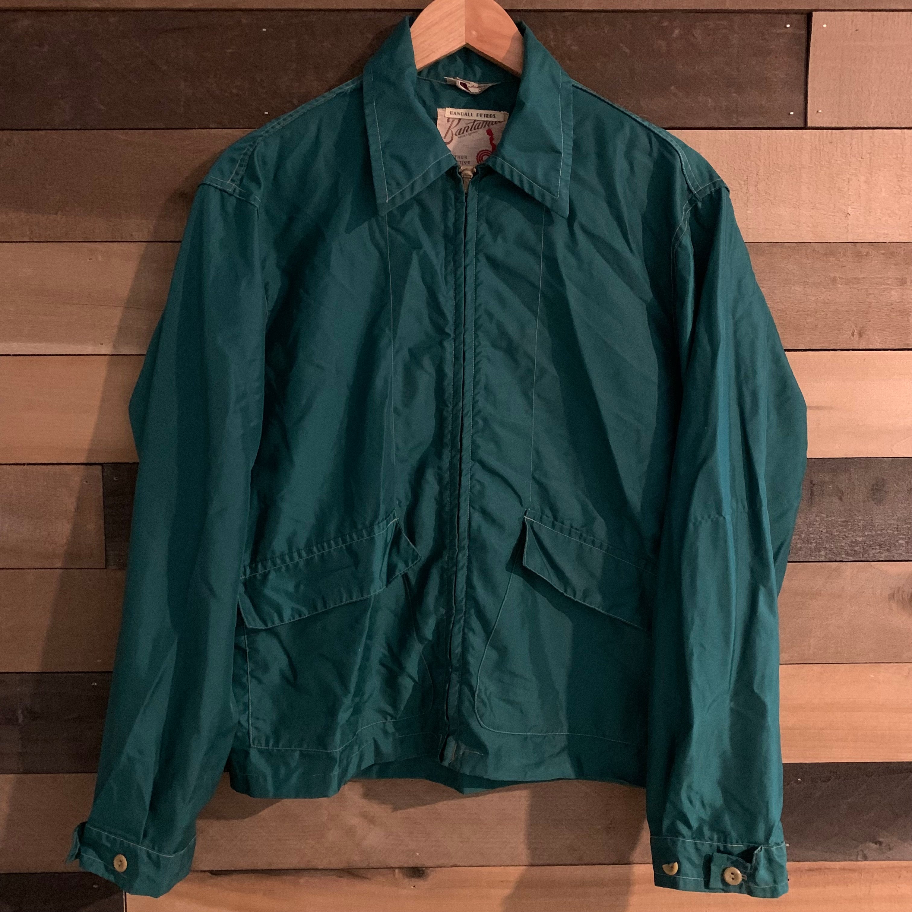 1940's Dark Green Bantamac Weatherproof Cinched Jacket M/L