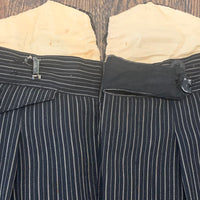 1890’s-1900’s Black and Grey Pinstriped Trousers 34" Waist