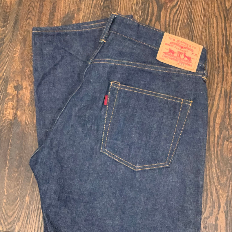 Repro TCB Full Cut Unhemmed Raw Denim Jeans 31" Waist