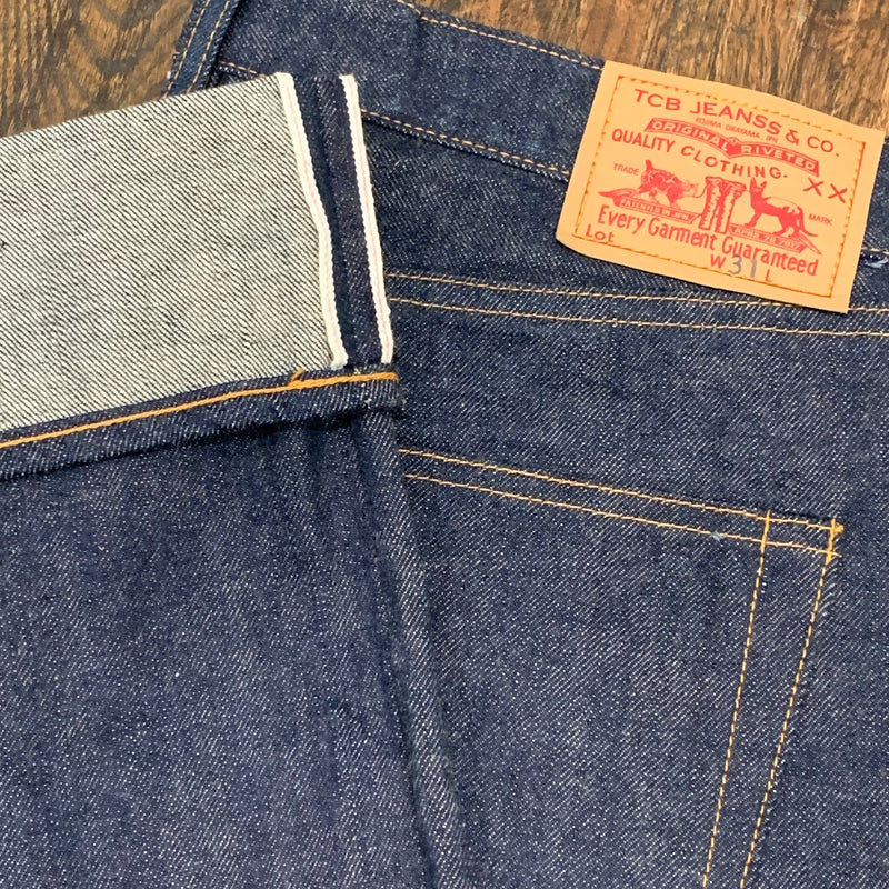 Repro TCB Full Cut Unhemmed Raw Denim Jeans 31" Waist