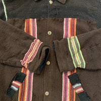 Homemade Thrashed Brown Hippy Rug Jacket Large