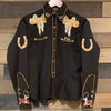 1930's Personalized Chain-Stitched Gabardine Western Rodeo Shirt Small