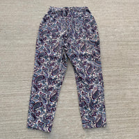 1960's-1970's Blue and Purple Paisley Tapered Corduroy Pants 26" x 24.25"