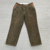1990's Orvis Leather Trimmed Olive Corduroy Pants 36" x 29"