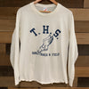 1980's T.H.S Girl's Track Winged Foot Long Sleeve T-Shirt Large