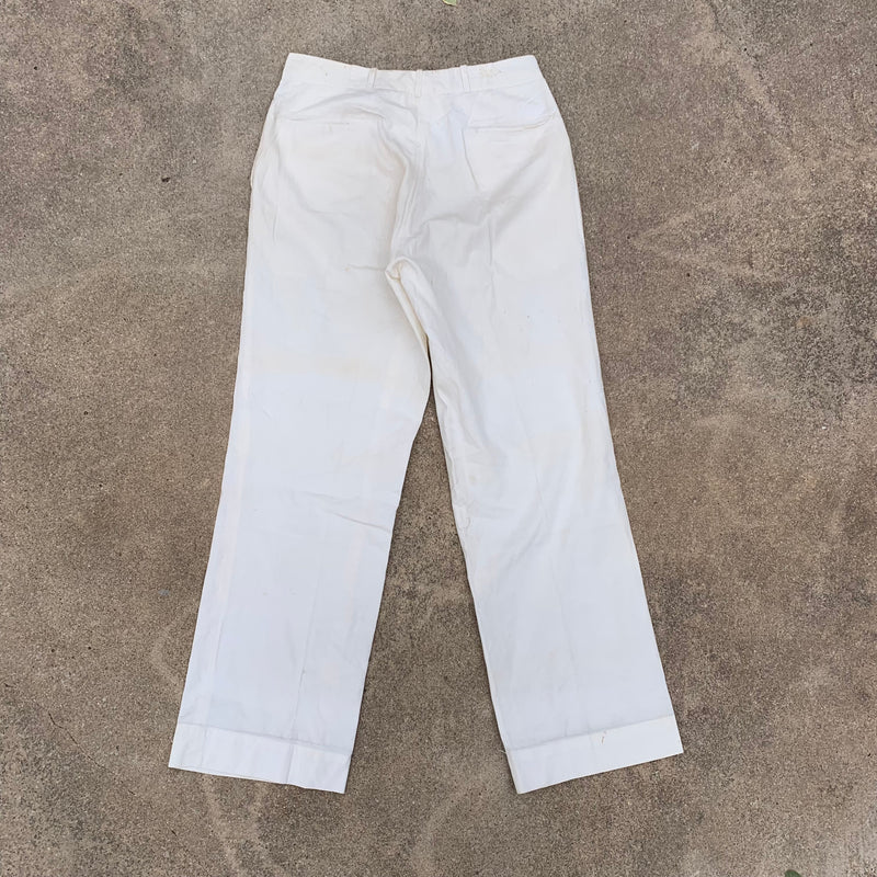 1940’s Jacob Reed White Uniform Pants 32” x 32”