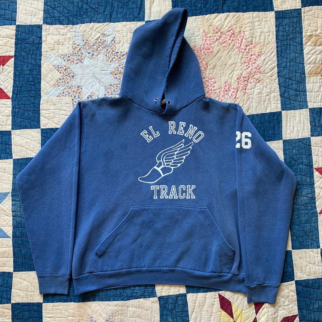 1970's/80's El Reno Track Winged Foot Hooded Sweatshirt M/L – Little ...