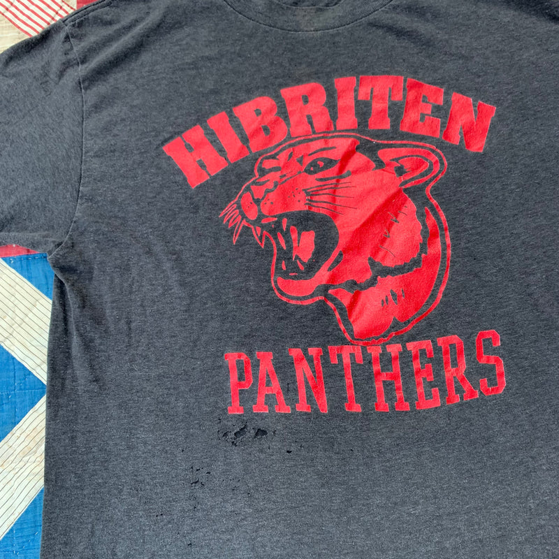 1980's Faded Black Hibriten Panthers T-Shirt S/M