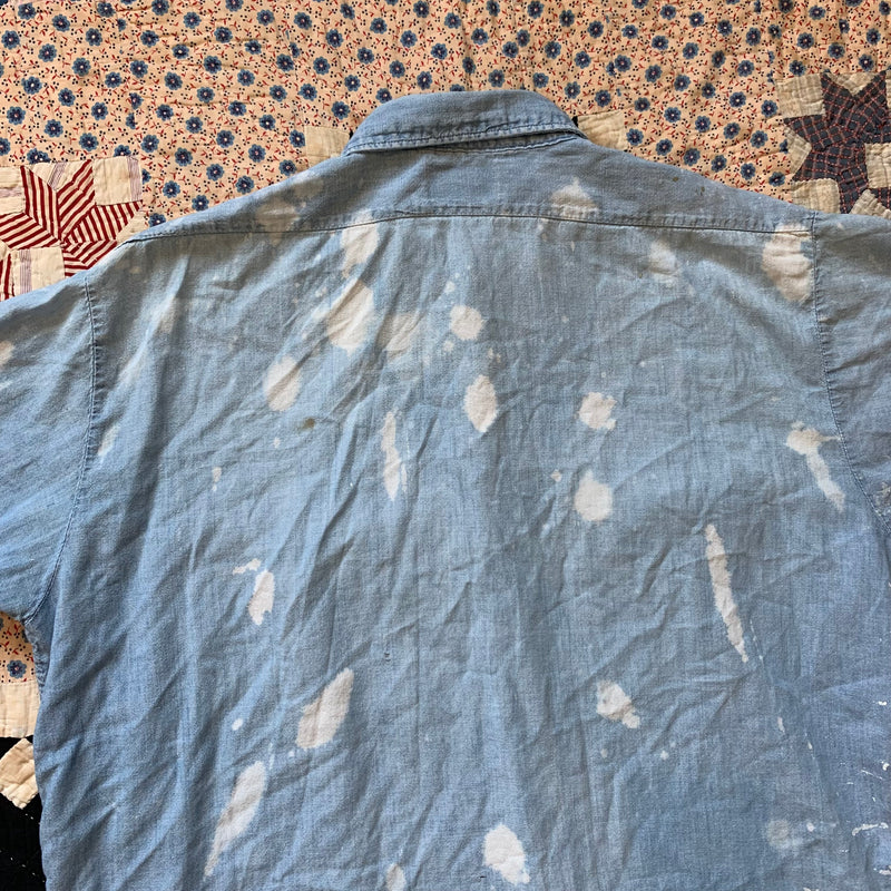 1970's Thrashed Dickie's Chambray Shirt XL