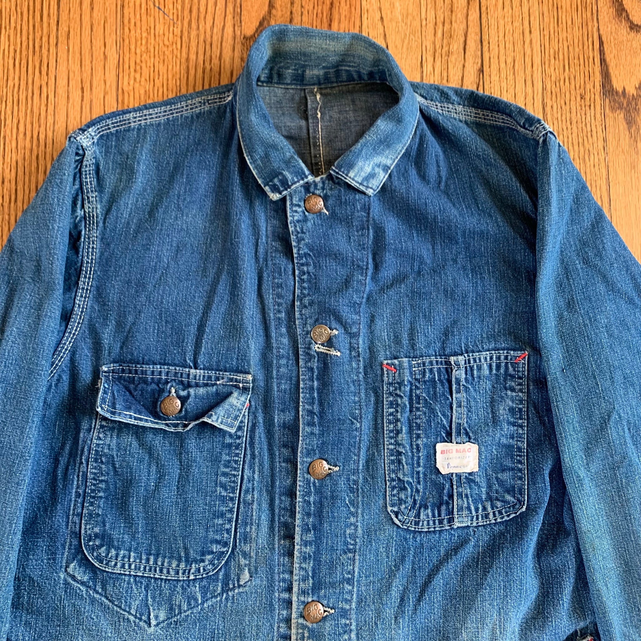 1950's Penney's Big Mac Sanforized Denim Chore Coat L/XL