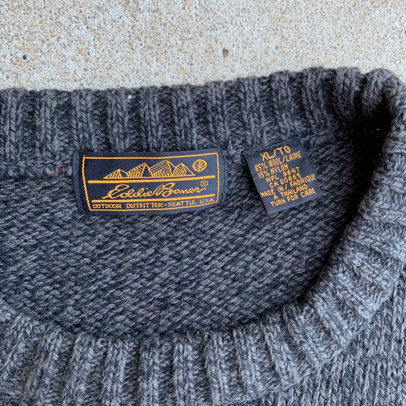 1980's Eddie Bauer Dark Grey Sweater XL