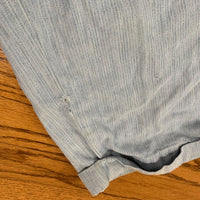 1940’s Light Blue Striped Cotton Buckleback Trousers 30” x 29”