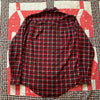 1960's Duraflan Printed Plaid Loop Collar Cotton Flannel Shirt Medium