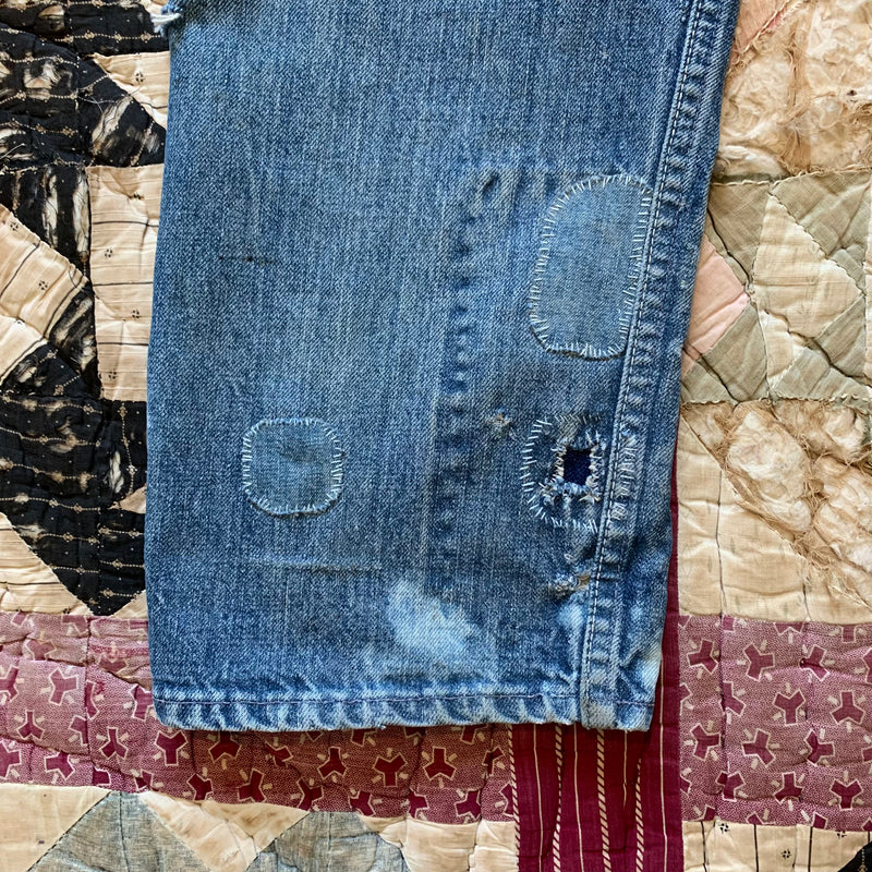 1960's Saddle Pal Repaired Half Selvedge Denim Jeans 30" x 28"