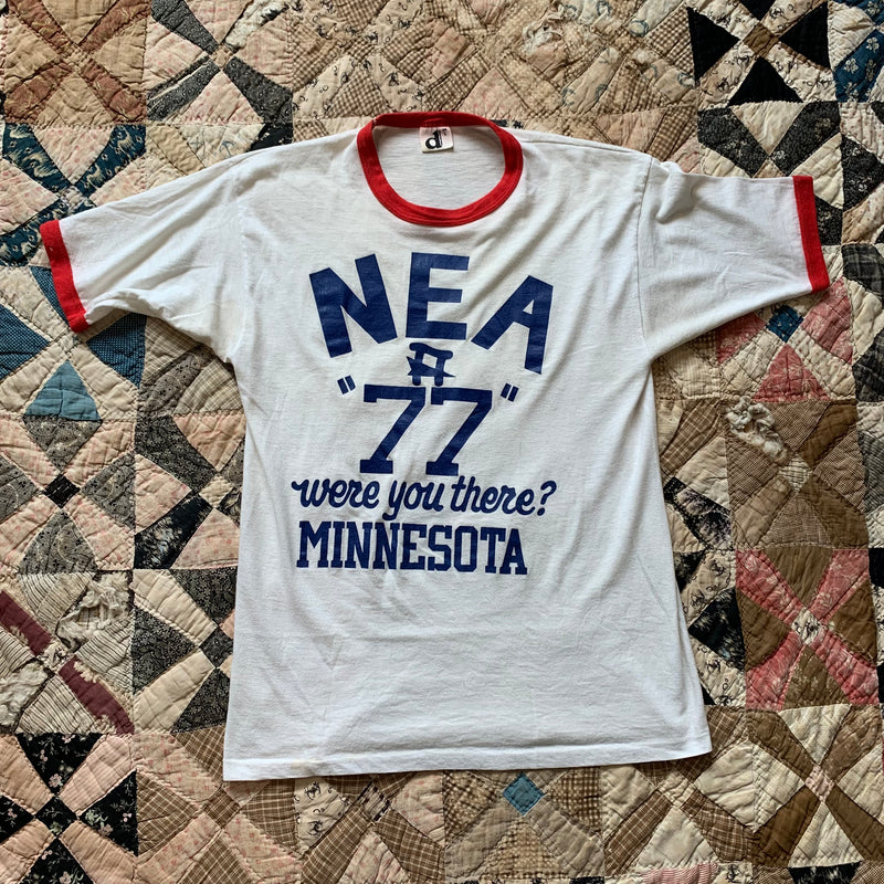 1970's NEA Minnesota Ringer T-Shirt Small