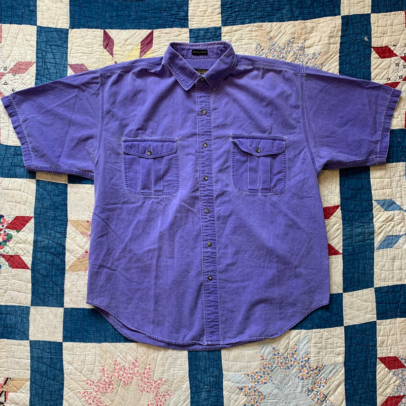 1990's Eddie Bauer Faded Purple Button Up Shirt XL