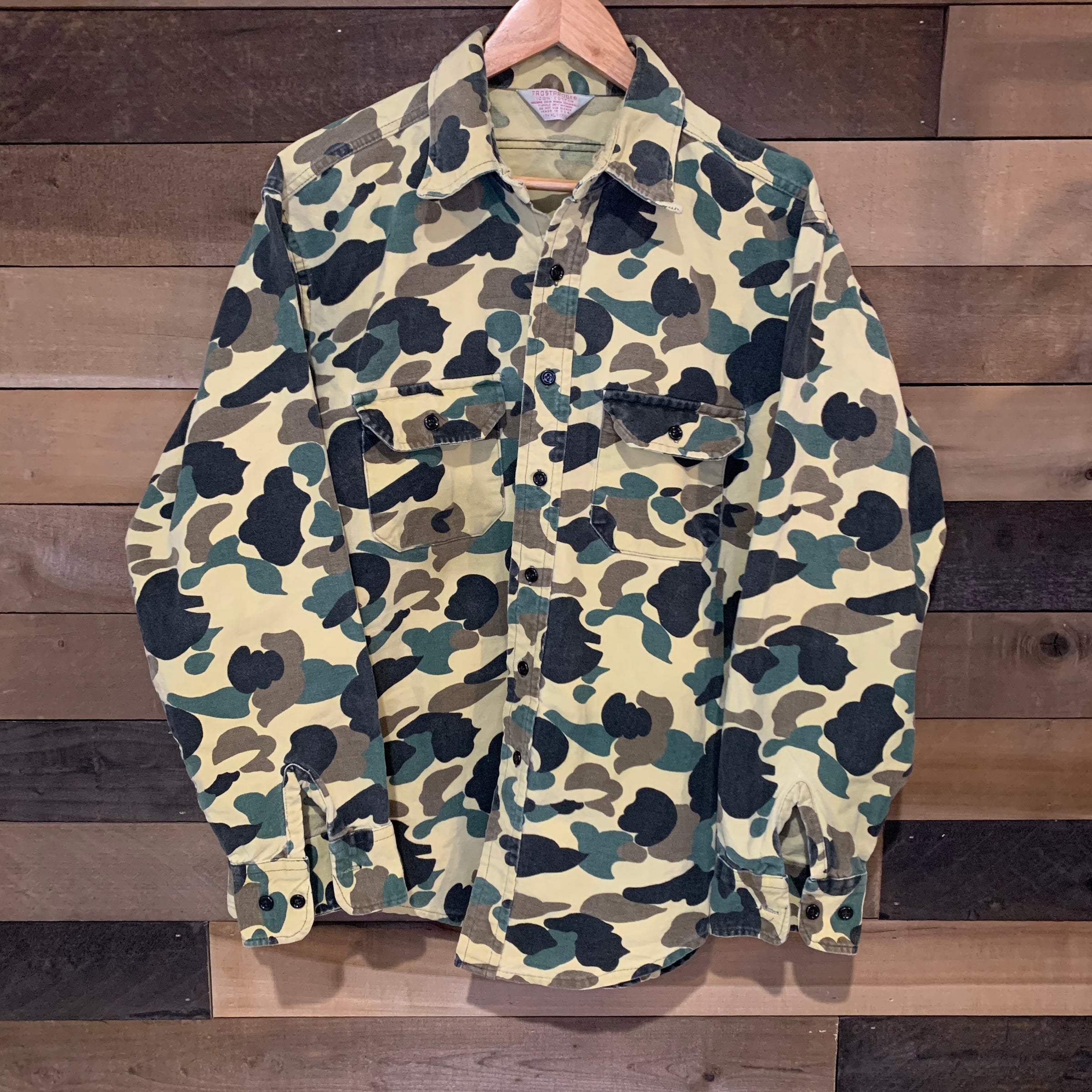 1970’s Frostproof Hunting Camo Brushed Cotton Flannel XL