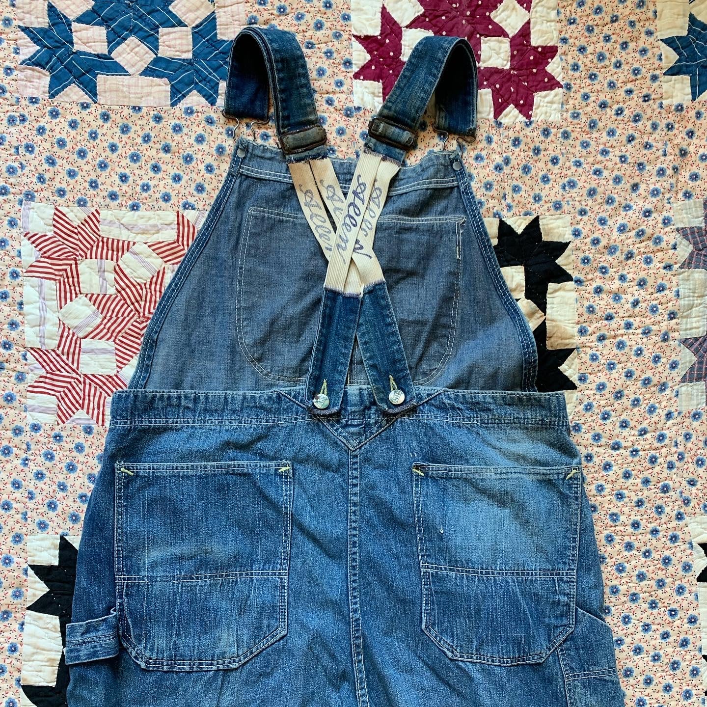 50's〜70’s SANFORIZED Denim Overall Vintage Sanforized Denim Button Overalls Work Wear Jeans
