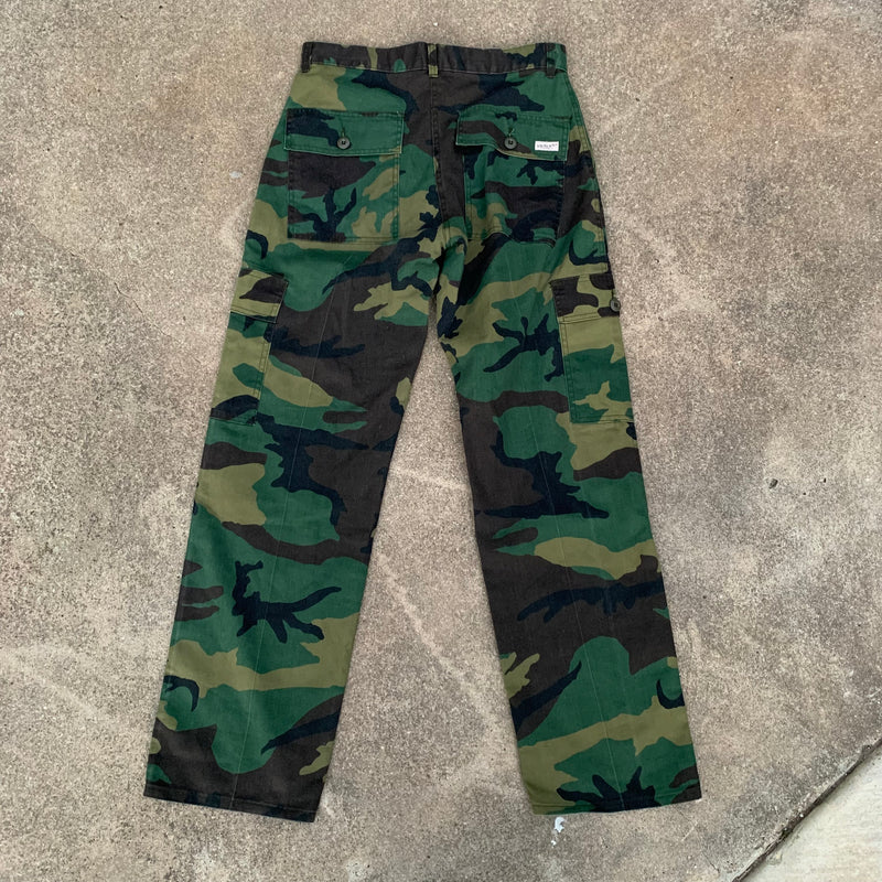 1980’s Dee Cee Woodland Camo Fatigue Pants 31” x 31.5”