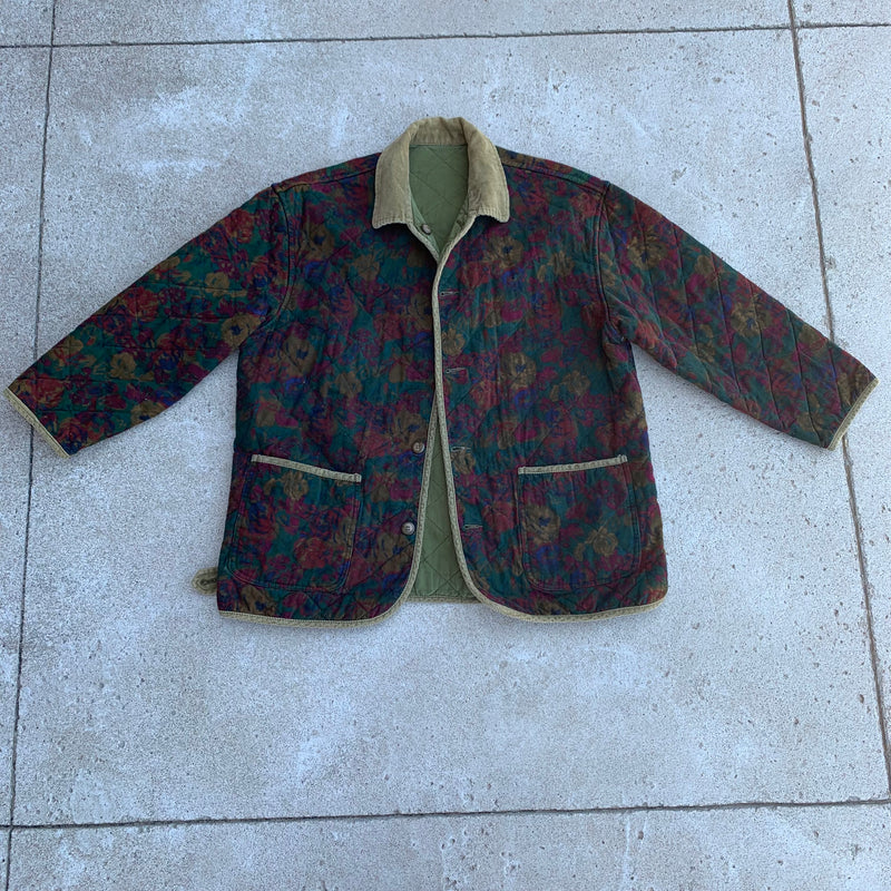 1990's GAP Reversible Paisley Quilted Jacket Medium