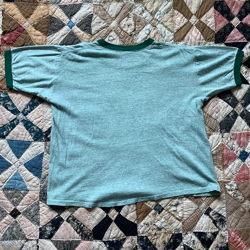 1960's Illinois Wesleyan Music Camp Green Ringer T-Shirt