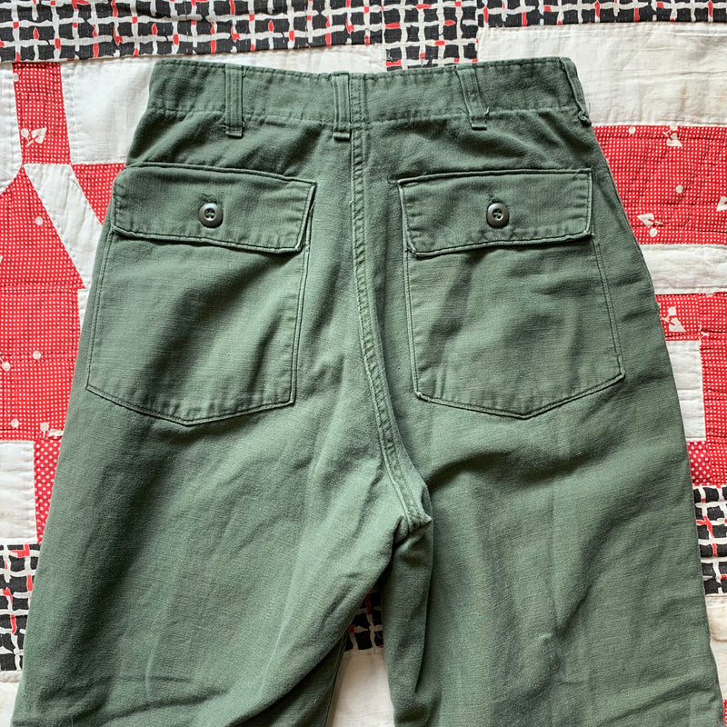 1970’s US Military OG-107 Fatigue Pants 28” x 30”