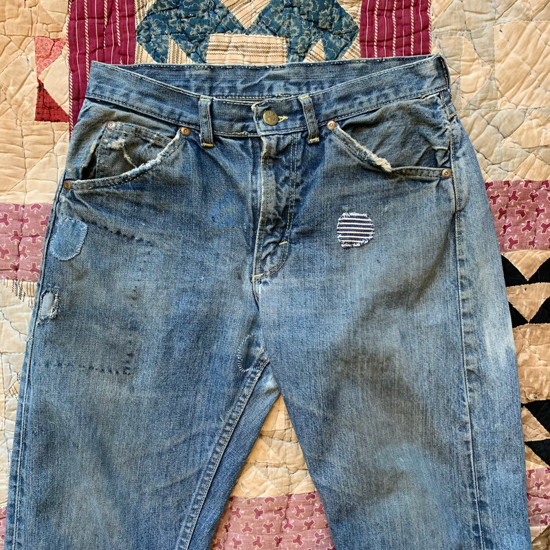 1960's Saddle Pal Repaired Half Selvedge Denim Jeans 30" x 28"