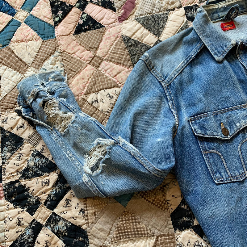 1960's Dickies Faded Denim Jacket Small