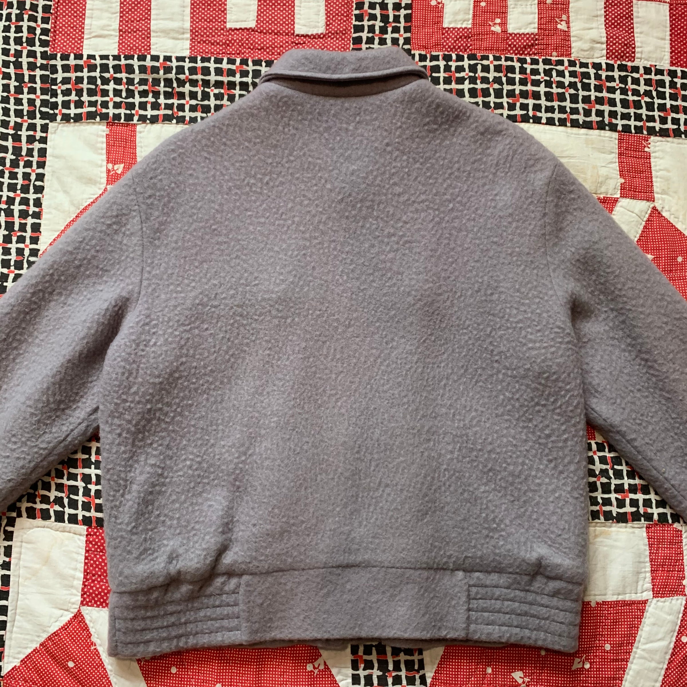 1950’s Tri-Tone Striped Fleece Rockabilly Jacket Medium