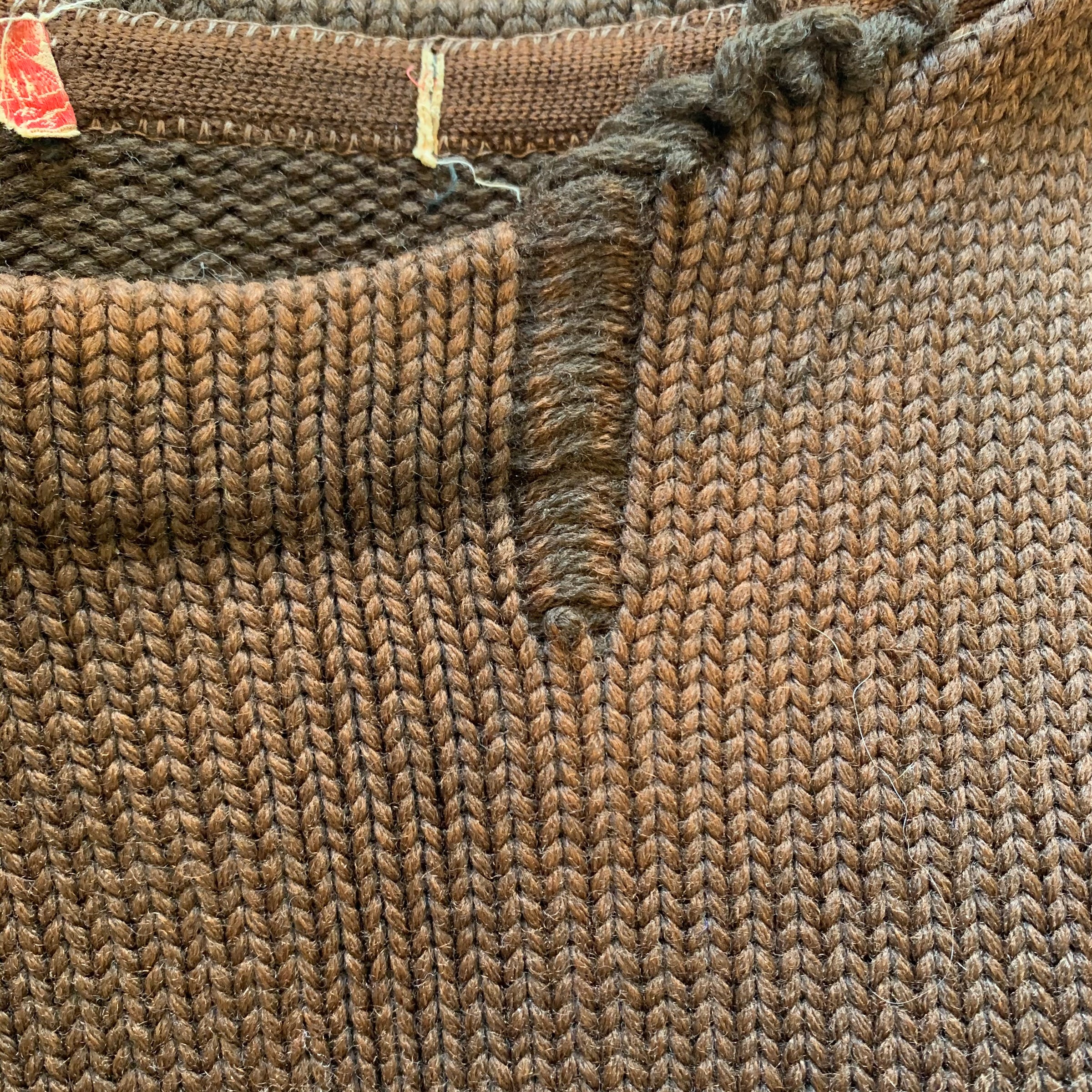 1930’s Brown Boat Neck Football Sweater S/M