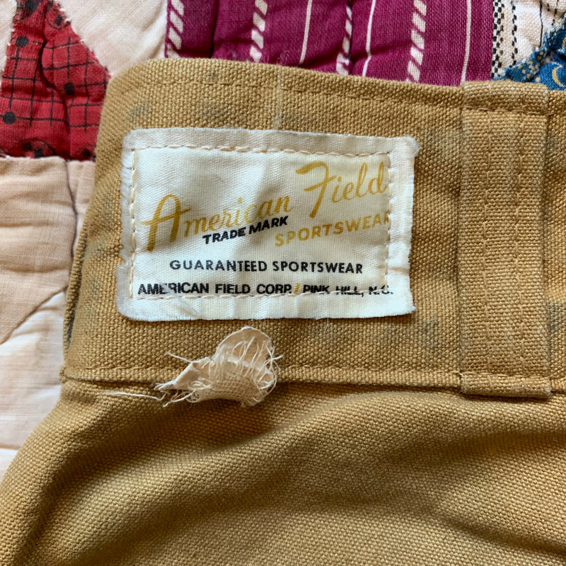 1970's American Field Duck Hunting Canvas Pants with Nylon 28" x 28"