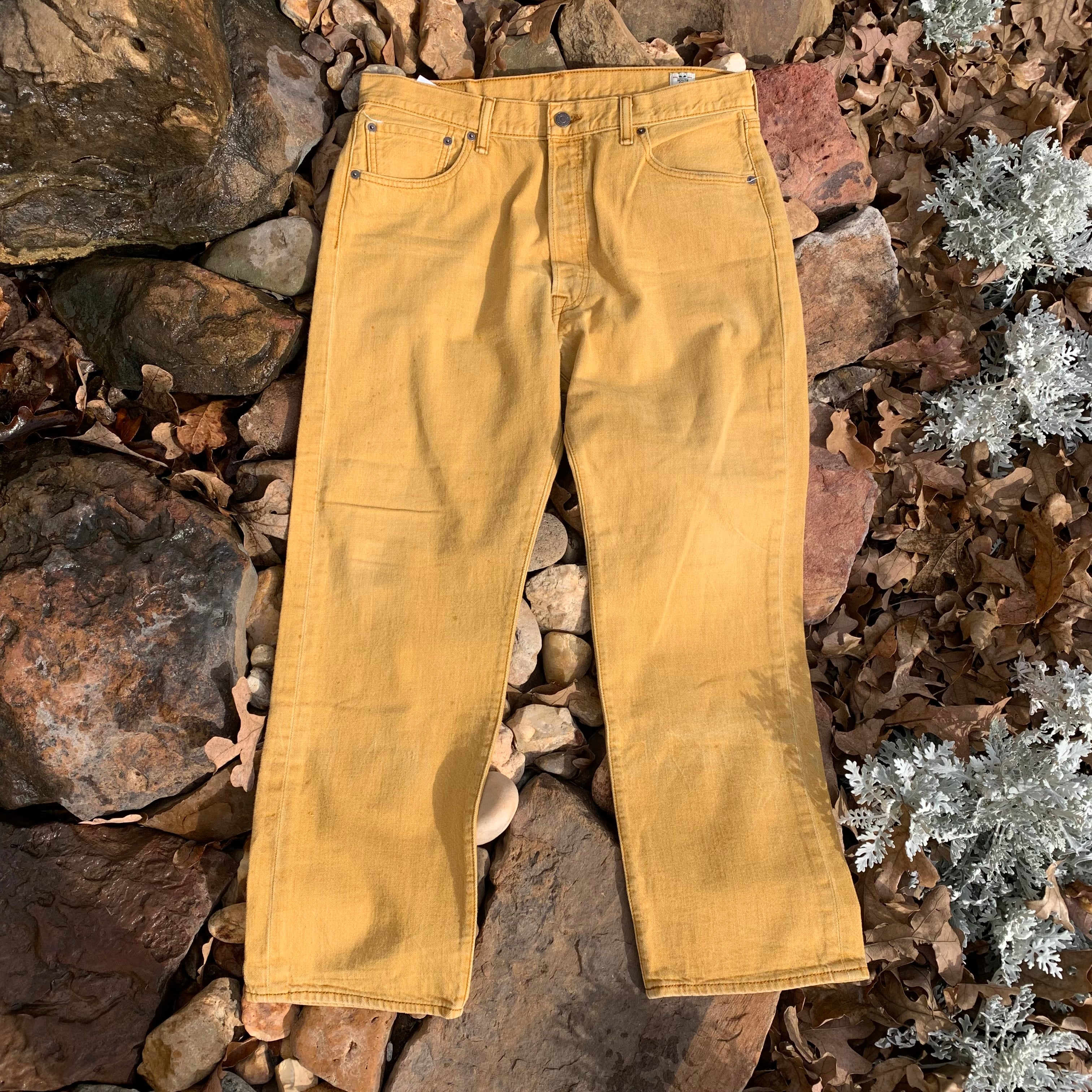 Levi's 501 White Oak Cone Denim Buckthorn Gold 34