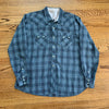 1950’s Grey Plaid Gabardine Western Pearl Snap Shirt XL